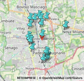 Mappa Via S. Carlo Borromeo, 20037 Paderno Dugnano MI, Italia (1.625)