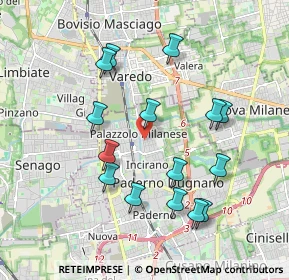 Mappa Via S. Carlo Borromeo, 20037 Paderno Dugnano MI, Italia (1.88333)