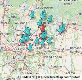 Mappa Via Sabin, 20873 Cavenago di Brianza MB, Italia (10.2305)