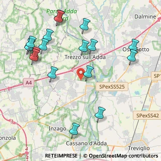 Mappa Via per Grezzago, 20056 Trezzo sull'Adda MI, Italia (4.965)