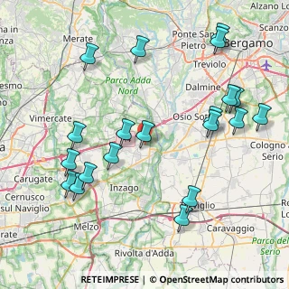 Mappa Via per Grezzago, 20056 Trezzo sull'Adda MI, Italia (9.399)