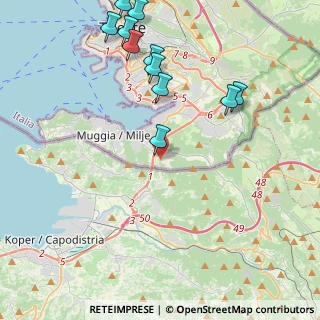 Mappa Via Colombara di Vignano, 34015 Muggia TS, Italia (5.3075)
