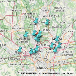 Mappa Via Carbonari, 20037 Paderno Dugnano MI, Italia (6.14688)