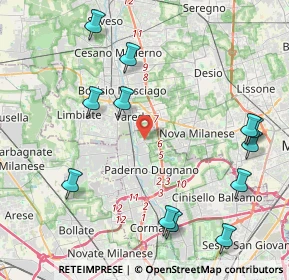 Mappa Via Carbonari, 20037 Paderno Dugnano MI, Italia (5.04167)