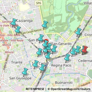 Mappa Via Bartolomeo Zucchi, 20052 Monza MB, Italia (1.105)