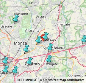 Mappa Strada Provinciale Monza-Trezzo, 20863 Concorezzo MB, Italia (5.09091)