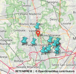 Mappa Via Jacopo Ruffini, 20037 Paderno Dugnano MI, Italia (3.61692)