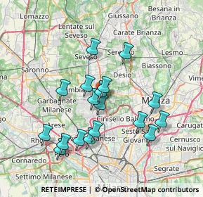 Mappa Via Arnesano, 20037 Paderno Dugnano MI, Italia (6.72778)