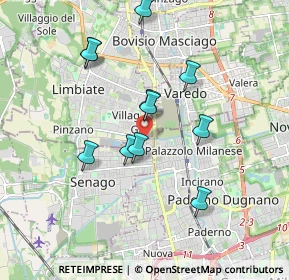 Mappa Via Giovine Italia, 20812 Limbiate MB, Italia (1.63727)