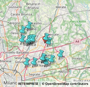 Mappa Via Giuseppe Mazzini, 20863 Concorezzo MB, Italia (6.61313)