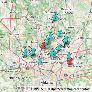 Mappa Via G. Saragat, 20054 Nova Milanese MB, Italia (6.19111)