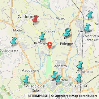 Mappa CAP, 36030 Caldogno-rettorgole-cresole , Italia (2.8525)