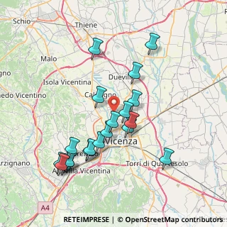 Mappa CAP, 36030 Caldogno-rettorgole-cresole , Italia (7.6055)