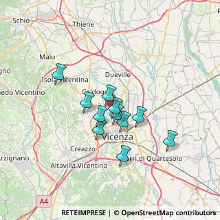 Mappa CAP, 36030 Caldogno-rettorgole-cresole , Italia (5.07818)