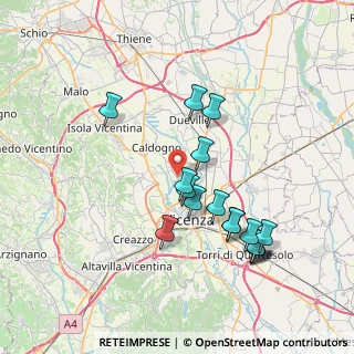Mappa CAP, 36030 Caldogno-rettorgole-cresole , Italia (7.39)