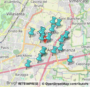 Mappa Via Walter Tobagi, 20863 Concorezzo MB, Italia (1.36222)