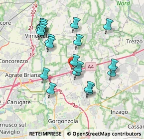 Mappa Via Piave, 20873 Cavenago di Brianza MB, Italia (3.6505)