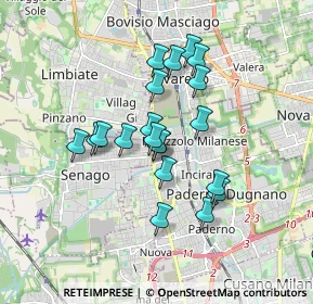 Mappa Via Monviso, 20037 Paderno Dugnano MI, Italia (1.401)