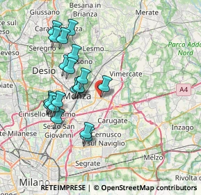 Mappa Concorezzo, 20863 Concorezzo MB, Italia (7.1105)