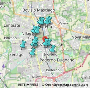 Mappa Via Gabrio Casati, 20037 Paderno Dugnano MI, Italia (1.24938)