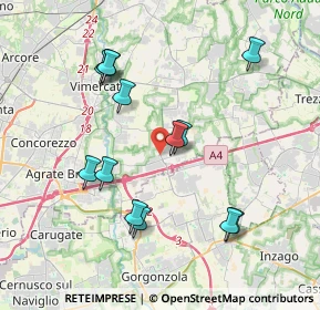 Mappa All'interno della palestra Nuvola Sport Village, 20873 Cavenago di Brianza MB, Italia (3.79923)