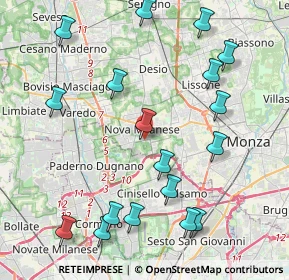 Mappa Via Giacomo Brodolini angolo, 20834 Nova Milanese MB, Italia (4.78333)