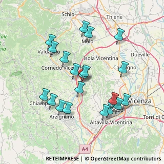 Mappa Via Vicenza, 36070 Castelgomberto VI, Italia (7.3785)
