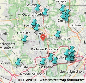 Mappa Via Don Filippo Anghileri, 20037 Paderno Dugnano MI, Italia (4.864)