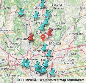 Mappa Via Bezzecca, 20835 Muggiò MB, Italia (8.9235)