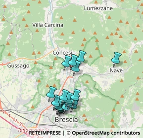Mappa Via delle Camerate Parco Comm.le Auchan, 25136 Brescia BS, Italia (3.9185)