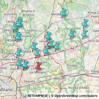 Mappa Via Antonio Meucci, 20875 Burago di Molgora MB, Italia (9.2865)