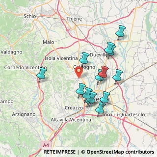 Mappa Via Monte Priaforà, 36030 Costabissara VI, Italia (6.90071)