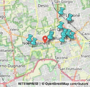 Mappa Via Giosuè Carducci, 20834 Nova Milanese MB, Italia (1.64231)