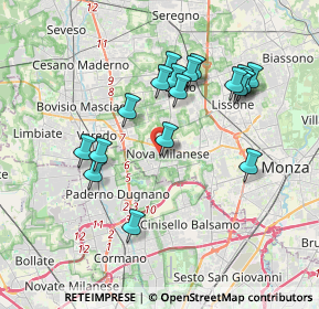 Mappa Via XX Settembre, 20834 Nova Milanese MB, Italia (3.49167)