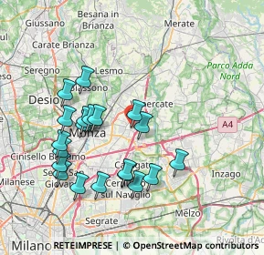 Mappa Via Padre Tarcisio Massironi, 20049 Concorezzo MB, Italia (7.4535)