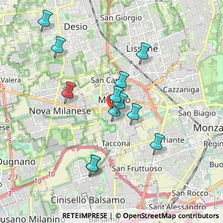 Mappa Via della Ricostruzione, 20053 Muggiò MB, Italia (1.7475)