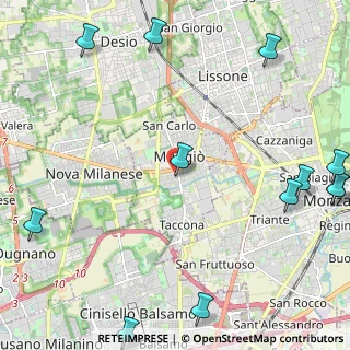 Mappa Via della Ricostruzione, 20053 Muggiò MB, Italia (3.325)