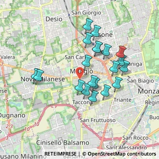 Mappa Via della Ricostruzione, 20053 Muggiò MB, Italia (1.6935)