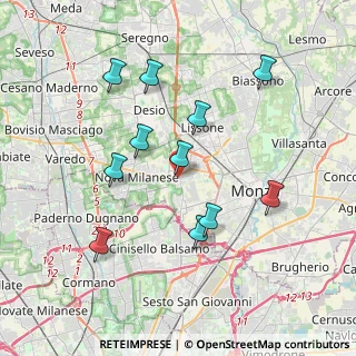 Mappa Via della Ricostruzione, 20053 Muggiò MB, Italia (3.65909)