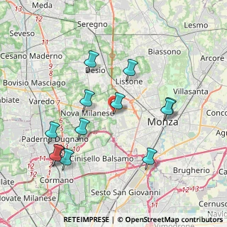 Mappa Via della Ricostruzione, 20053 Muggiò MB, Italia (4.00167)