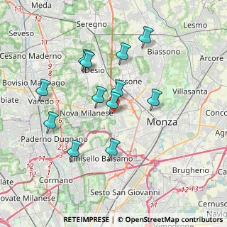 Mappa 20835 Muggiò MB, Italia (3.45333)