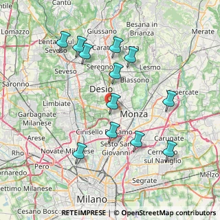 Mappa 20835 Muggiò MB, Italia (7.74167)