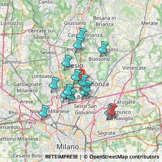 Mappa 20835 Muggiò MB, Italia (6.082)