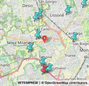 Mappa 20835 Muggiò MB, Italia (2.43545)