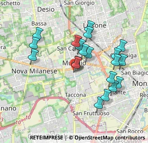 Mappa 20835 Muggiò MB, Italia (1.7425)