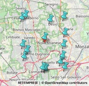 Mappa Vicolo dei Fiori, 20834 Nova Milanese MB, Italia (4.35125)