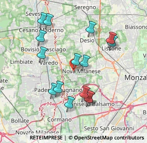 Mappa Ciclabile Villoresi, 20834 Nova Milanese MB, Italia (3.70467)