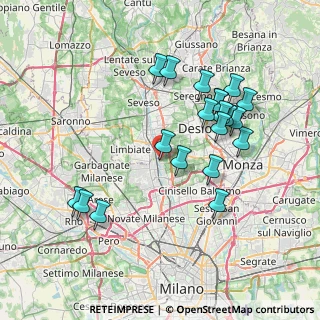Mappa Via Glicini, 20037 Paderno Dugnano MI, Italia (7.3895)