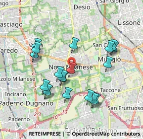 Mappa Via Giovanni Giussani, 20834 Nova Milanese MB, Italia (1.825)