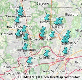 Mappa Via Giussani G., 20834 Nova Milanese MB, Italia (3.9565)
